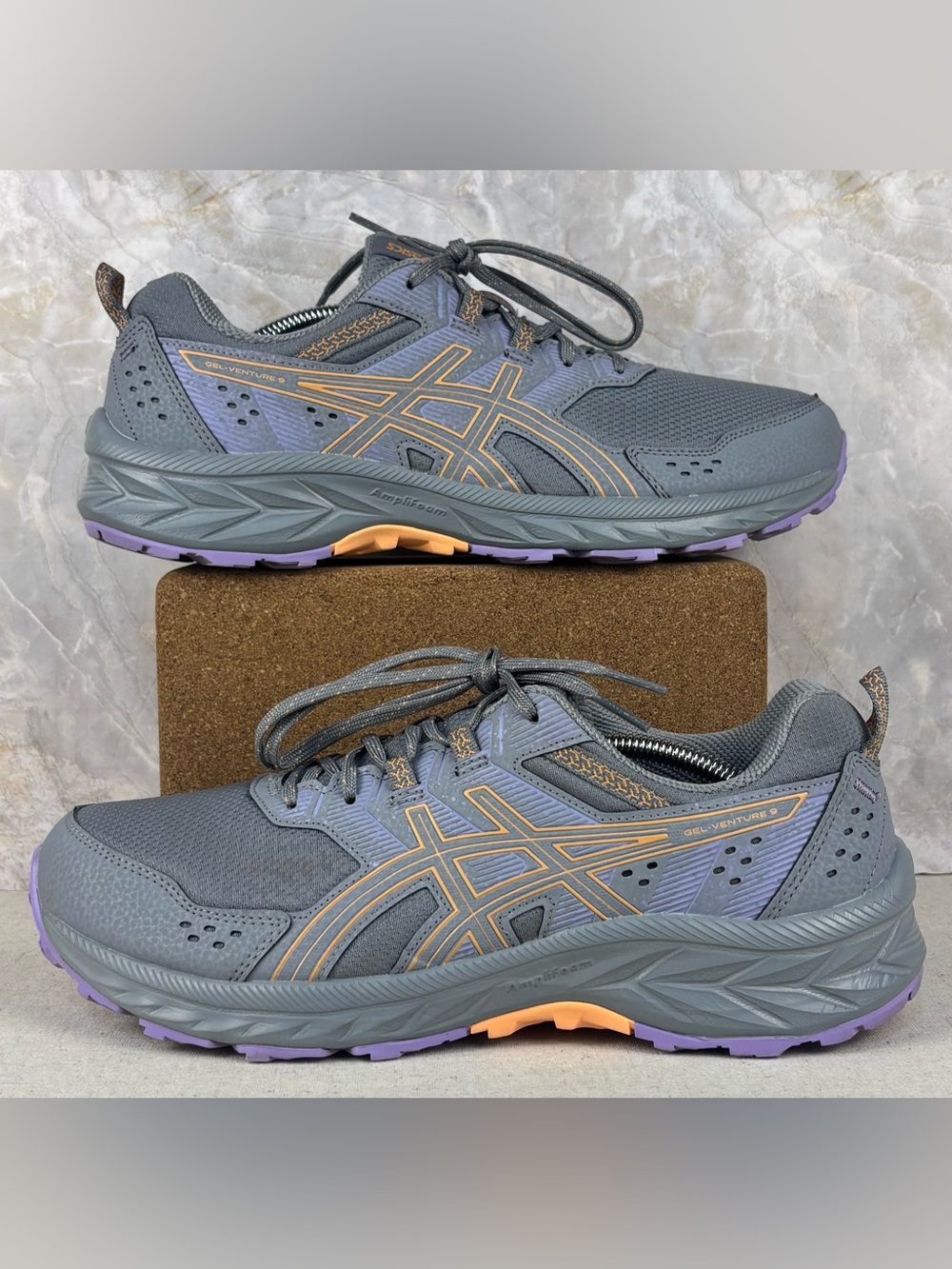 ASICS Gel Venture 9 Wide Women’s 10 Gray Purple Trail Running Shoes
